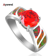 Fashion CZ Rings for Women Orange Fire Opal Silver Stamped Christmas Gifts Zirconia Rings USA Size #6#7#8#9#10 OR828A 2024 - buy cheap