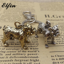 Elfin New Vintage 3D Retro English Bulldog Keychains Trendy Women Men Pug Key Chains Keyrings Pet Jewellery 2024 - buy cheap