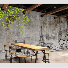 Papel de pared de beibehang, mural personalizado para sala de estar, dormitorio, pintado a mano, París, Torre eiffel, herramientas, restaurante, Fondo de pared 2024 - compra barato