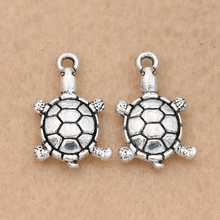 10pcs Antique Silver Plated Tortoise Charm Pendant for Jewelry Making Bracelet Accessories DIY 18x12mm 2024 - buy cheap
