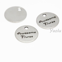 10pcs/lot Awesome Nurse disc charm stainless steel medical charm pendant 20mm 2024 - buy cheap