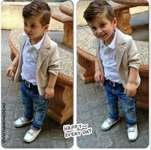 casual Children's clothing sets spring/autumn baby boy clothing sets Boy suit cotton Kids outerwear/coats+shirts+jeans 3pcs set 2024 - buy cheap