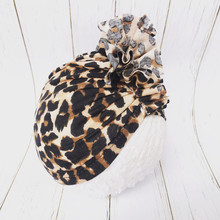 Children's Summer Hat Toddler Baby hats for girls Leopard Big Bowknot Flower Cotton Newborn Hospital Caps Christmas Gift 2024 - buy cheap