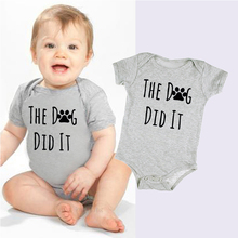 DERMSPE 0-24M Casual Newborn Baby Girls Boys Short Sleeve Letter Print The Dog Did It Romper Jumpsuit Baby Clothes 2024 - buy cheap