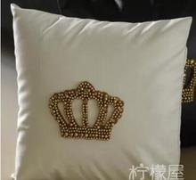 European Style Pu Leather cushion cover decorative crown pillow cover for cushion sofa home textile 2024 - buy cheap