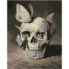 Painting By Numbers DIY Dropshipping 40x50 50x65cm Moth and horror bones Figure Canvas Wedding Decoration Art picture Gift 2024 - buy cheap