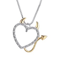 Collares con colgante de corazón de diablo para mujer, joyería en oro y plata, decoración de verano con caja de cadenas 2024 - compra barato