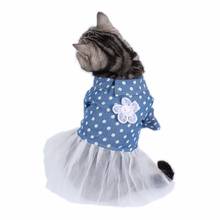 Pipifrien/платья для маленьких кошек; кружевная юбка принцессы для свадьбы; праздничное платье для домашних животных; одежда для кошек и собак; katten kleding kedi 2024 - купить недорого