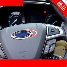 Автостайлинг, кольцо на руль из АБС-пластика с логотипом для Ford Focus Fiesta Ecosport KUGA new Mondeo escet EDGE, автомобильные аксессуары 2024 - купить недорого
