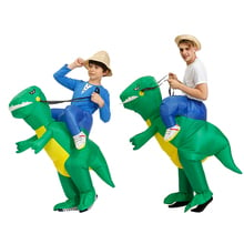 Koip67-fantasia de dinossauro inflável, traje adulto, dinossauro verde, roupas para halloween, mulheres, homens, crianças, traje de festa 2024 - compre barato