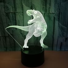 Dinosaur 3D LED Illusion Night Light 7 Color Change Touch Base USB Cable Mood Desk Table Lamp  Birthday Christmas Party Gift 2024 - buy cheap