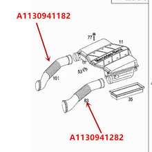 Car Engine inlet duct W220 S300 GL55 S320 S350 S500 S600mer ced esb enz S-class intake hose Air filter and cold air inlet hopper 2024 - купить недорого