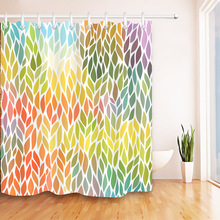LB Abstract Colorful Leaves Extra Long Shower Curtains Bathroom Curtain Washable Waterproof Polyester Fabric For Bathtub Decor 2024 - buy cheap