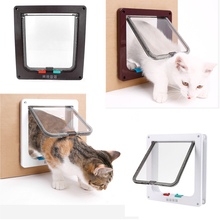 Pet Door 4 Way Lockable Security Flap Door For Dog Cat Kitten Wall Mount Door Animal Small Pet Gate Door Pet Supplies S/M/L Size 2024 - buy cheap