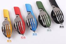 Hot Multi-function Outdoor Camping Picnic Tableware Stainless Steel Cutlery 4 in 1 Folding Fork Knife&Bottle Opener 2024 - buy cheap