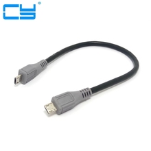 Micro USB tipo B macho a Micro B macho de 5 pines, convertidor adaptador OTG, Cable de datos de plomo de 20cm 1 unidad 2024 - compra barato