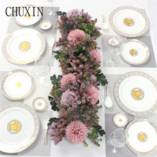 Wedding artificial flowers row fake flowers bouquet home Dining table light luxury DIY arrangement living room floral decoration 2024 - buy cheap
