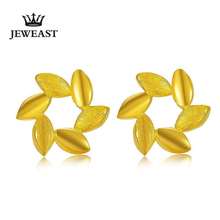 ZZZ 24k Pure Gold Stud Earrings Simple and Generous Fashion andSpring Flowers Symbolize The Young Eros  Light 999Soild Gold A 2024 - buy cheap