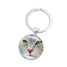LLavero de cristal con diseño de gato para hombre y mujer, llavero bonito de negocios, regalo para pareja, joyería K2123 2024 - compra barato