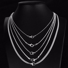 Classic Basic Chain Silver Lobster Clasp Adjustable Necklace Chain Fashion Jewelry silver jewelry chokers fashion accessor 2024 - buy cheap