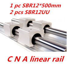12mm linear rail SBR12 L 500mm support rails 1 pcs  + 2 pcs SBR12UU blocks for CNC for 12mm linear shaft support rails 2024 - buy cheap