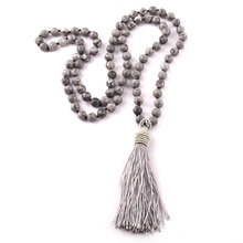 Fashion Bohemian Tribal Jewelry Semi Precious Stone Knottted Tassel Necklaces Ethnic Necklace 2024 - buy cheap