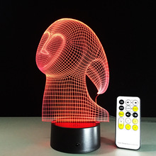 Lámpara de visión estéreo 3D LED fantasma para interior de dormitorio, luz acrílica con interruptor de toque remoto, regalo creativo, lámpara de mesa que cambia de color 2024 - compra barato