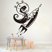 Large Dinosaur Rockets Star Wall Sticker Kids Room Bedroom Cartoon Dino Rocket Space Wall Decal Living Room Vinyl Home Decor Art 2024 - buy cheap