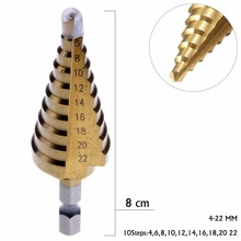 Broca cone revestida de titânio com gradação, prático, hss 4241, ferramenta elétrica manual, 4-22mm, #72210, venda imperdível 2024 - compre barato