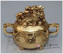 Ornamentos queimadores de incenso do dragão de cobre coleção de antiguidades da china 2024 - compre barato