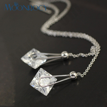 MOONROCY Free ShippingFashion Jewelry wholesale Austrian Crystal Long Earring  For Women  Zirconia Stone Gift 2024 - compra barato