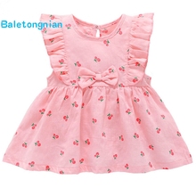 2019 New Fashion Baby Girl Summer Clothes Infant Dresses Girl Birthday Dress Flower Pink Romper 0-12 Months D58 2024 - buy cheap