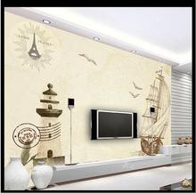 Papel de parede 3d personalizado para tv, murais de papel de parede da vela do farol decoração imagem 2024 - compre barato