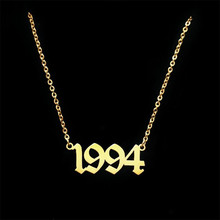 Trendy Fashion Special Year 1985~2020 Choker Birthday Gift Jewelry Old English Number Necklace For Women Men Pendant Necklace 2024 - buy cheap