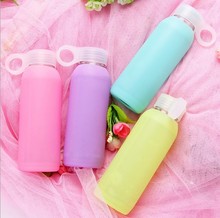 1PC 300ML Candy Glass Bottle Colored Jelly Kettle With Silicone Cover High Borosilicate Water Bottle Fashion Kettle EKD 1468 2024 - buy cheap