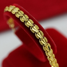 Heart Link Chain  Yellow Gold Filled Womens Bracelet Accessories 7" 2024 - buy cheap