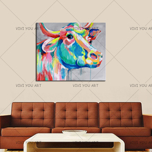 Modern Abstract Art 100%Handpainted Oil Painting Cow Paintings on Canvas Wall Art Pictures for Home Decor Best Gift 2024 - buy cheap