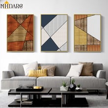 Abstract Art Canvas Fashion Poster Wood Floor Wall Painting Print Nordic Decoration Picture Living Room Scandinavian Home Decor 2024 - buy cheap