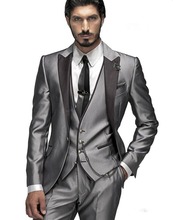 Venda quente 2020 terno slim fit carvão (jaqueta + calça + colete + gravata + lenço) fantasia masculina terno formal blazer masculino 2024 - compre barato