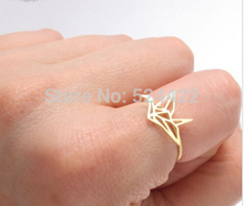 Женское кольцо с журавлей оригами, модное Золотое и розовое золото JZ252 2024 - купить недорого