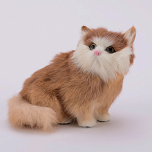 Amarelo bonito simulação brinquedo do gato de polietileno & peles sentado boneca do gato de presente cerca de 15x9x13 cm 1562 2024 - compre barato