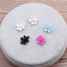 Factory Price 100pCS 13MM Candy Colors Enamel Alloy Flower Pendant Charms DIY jewelry Arnament Accessories DIY Jewelry Finding 2024 - buy cheap