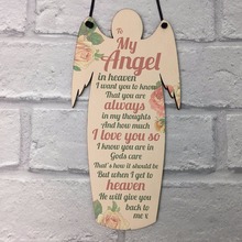 Meijiafei My Angel Grave деревянные, подвесные таблички с изображением ангела, любовь, память, семья, мама, папа, Нань, знак потери 2024 - купить недорого