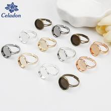 10pcs/lot Adjustable Blank Ring Base Fit Dia 12 mm Glass Cabochons Cameo Settings Tray DIY Jewelry Making Ring 2024 - buy cheap
