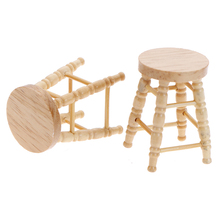 Simulation Mini Wooden Stool Chair Furniture Model Toys 1/12 Dollhouse Miniature Accessories for Doll House Decoration 2024 - buy cheap