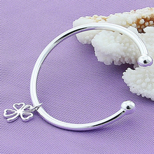 Brazalete abierto con flor de amor para mujer, pulsera de plata de ley 925, regalo de joyería de plata 2024 - compra barato