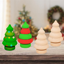 10 unids/set de madera sin terminar figuritas de muñecas árbol de Navidad DIY manualidades muñeco de madera con pinza hogar Decoración arte adorno decoración de Navidad 2024 - compra barato