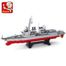 615Pcs Military Army Navy Destroyer Warship Model Building Blocks Sets Weapon Ship Bricks Educational Toys For Children 2024 - buy cheap