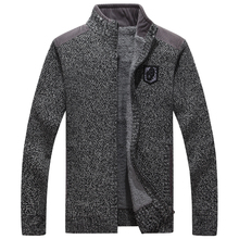 ICPANS High Quality Men Sweaters With Zippers Thick Fleece Warm Black Casual  Winter Men Cardigan Wool 2019 Big Size XXXL 2024 - buy cheap