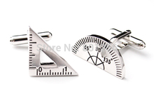 Free shipping Men's Cuff Links  silver color ruler design copper material men cufflinks whoelsale&retail 2024 - buy cheap